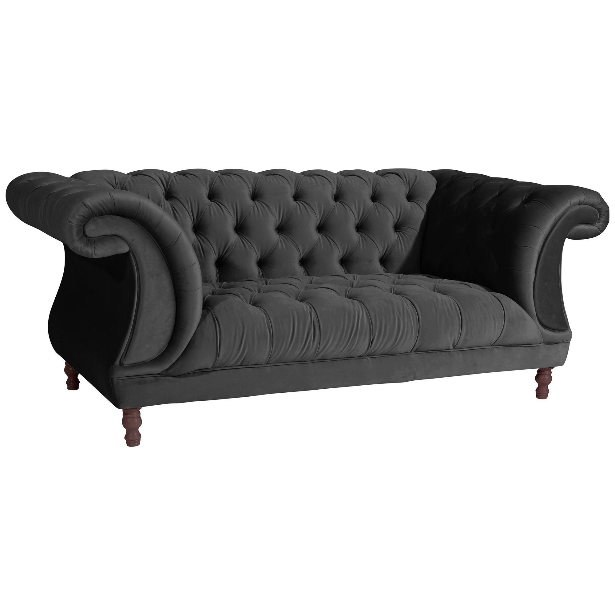 wohnli-moebel-suche-800001719141 Wohnli Möbelsuche - CHESTERFIELD Sofa 2-Sitzer Kaylin Samtvelours schwarz