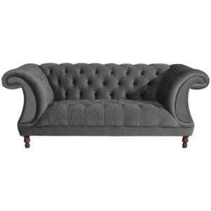 CHESTERFIELD Sofa 2-Sitzer Kaylin Samtvelours anthrazit Kunststoff 58aufmkessel Möbel > Sofas & Couches > Sofas Anthrazit