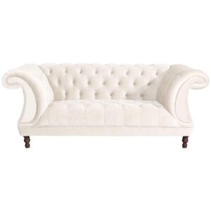 CHESTERFIELD Sofa 2-Sitzer Kaylin Samtvelours creme Kunststoff 58aufmkessel Möbel > Sofas & Couches > Sofas Weiß