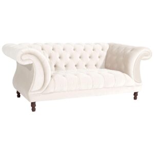 Wohnli Möbelsuche - CHESTERFIELD Sofa 2-Sitzer Kaylin Samtvelours creme