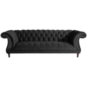 wohnli-moebel-suche-800001719201-1 CHESTERFIELD Sofa 3-Sitzer Kaylin Samtvelours schwarz Kunststoff 58aufmkessel Möbel > Sofas & Couches > Sofas Schwarz