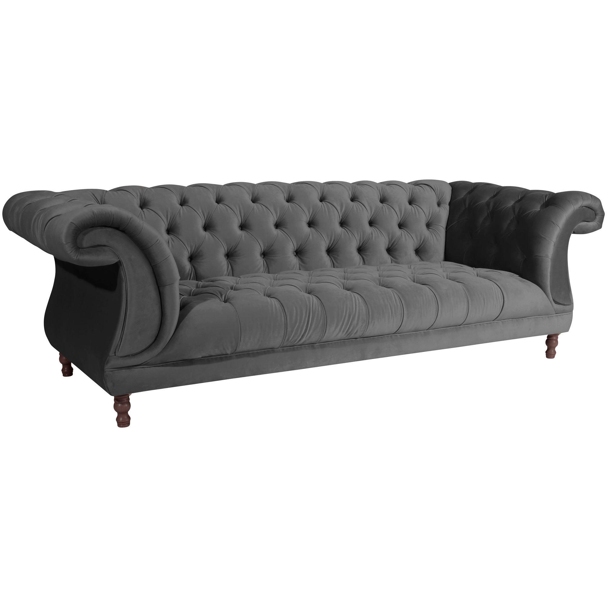 wohnli-moebel-suche-800001719202 Wohnli Möbelsuche - CHESTERFIELD Sofa 3-Sitzer Kaylin Samtvelours anthrazit