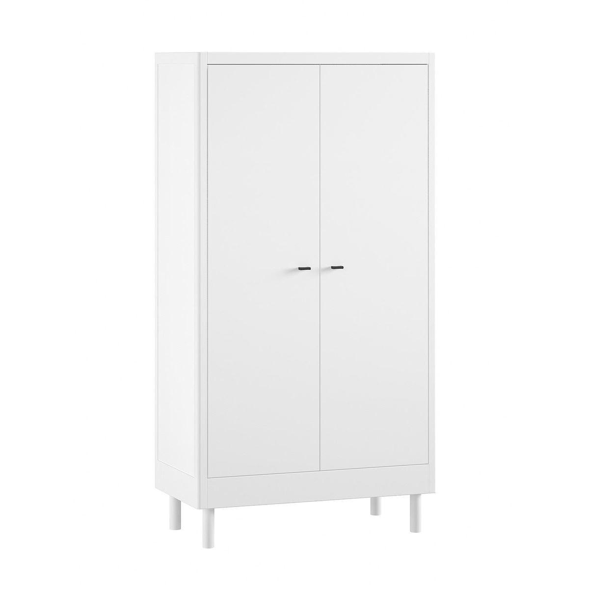 Wohnli Möbelsuche - KLEIDERSCHRANK Keeley Buche Weiß Holz 2-trg. Komfort Stabil Modern