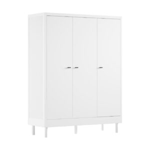 Wohnli Möbelsuche - KLEIDERSCHRANK Keeley Buche Weiß Holz 3-trg. Stauraum Komfort Stabil