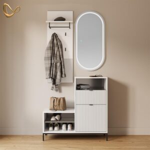 WANDGARDEROBE Aterno Weiß 43 x 120 cm Holzwerkstoff Livinity® Garderoben Weiß