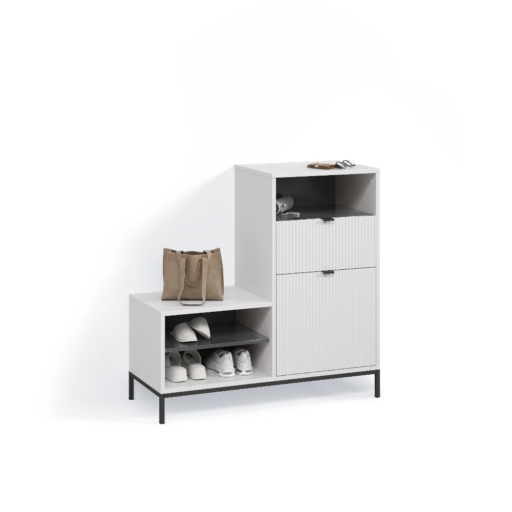 wohnli-moebel-suche-800001721613 Wohnli Möbelsuche - SCHUHSCHRANK Aterno Weiß 100 x 98.5 cm mit Tür und Schublade