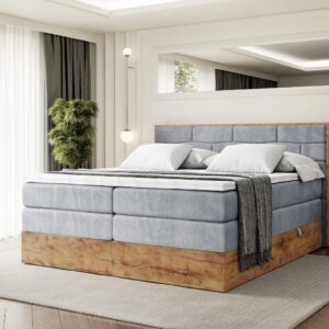 wohnli-moebel-suche-800001729621-1 BOXSPRINGBETT mit Matratze H3|H4 und Lattenrost - LOLLI8 KING-180x200 - Grau Casablanca Holzwerkstoff ALTDECOR Möbel > Betten > Boxspringbetten Grau
