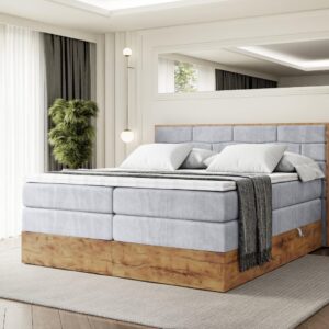 wohnli-moebel-suche-800001729633-1 BOXSPRINGBETT mit Matratze H3|H4 und Lattenrost - LOLLI8 KING-120x200 - Grau Monolith Holzwerkstoff ALTDECOR Möbel > Betten > Boxspringbetten Grau