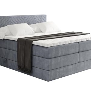 wohnli-moebel-suche-800001729634 Wohnli Möbelsuche - BOXSPRINGBETT mit Matratze H3|H4 und Lattenrost - VEXA KING-140x200 - Grau Casablanca