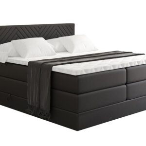 wohnli-moebel-suche-800001729642 Wohnli Möbelsuche - BOXSPRINGBETT mit Matratze H3|H4 und Lattenrost - VEXA KING-120x200 - Schwarz