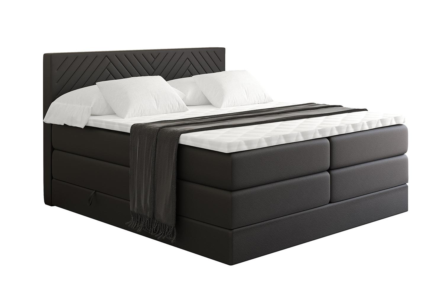 wohnli-moebel-suche-800001729642 Wohnli Möbelsuche - BOXSPRINGBETT mit Matratze H3|H4 und Lattenrost - VEXA KING-120x200 - Schwarz