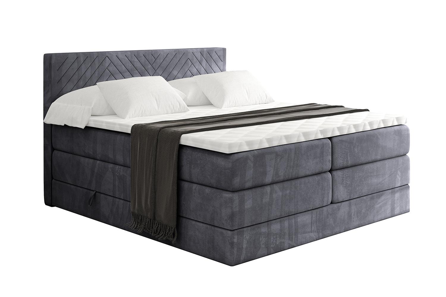 wohnli-moebel-suche-800001729646 Wohnli Möbelsuche - BOXSPRINGBETT mit Matratze H3|H4 und Lattenrost - VEXA KING-160x200 - Dunkelgrau Casablanca