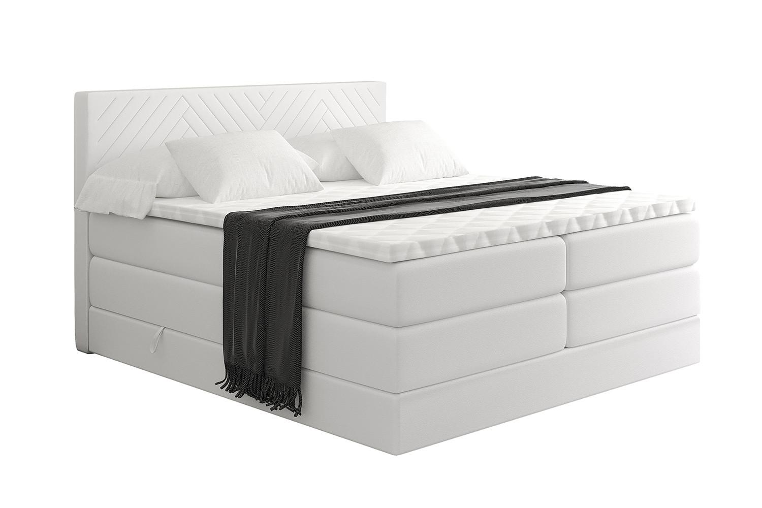 wohnli-moebel-suche-800001729650 Wohnli Möbelsuche - BOXSPRINGBETT mit Matratze H3|H4 und Lattenrost - VEXA KING-160x200 - Weiß