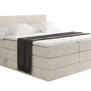 wohnli-moebel-suche-800001729663 Wohnli Möbelsuche - BOXSPRINGBETT mit Matratze H3|H4 und Lattenrost - VEXA KING-120x200 - Beige Casablanca
