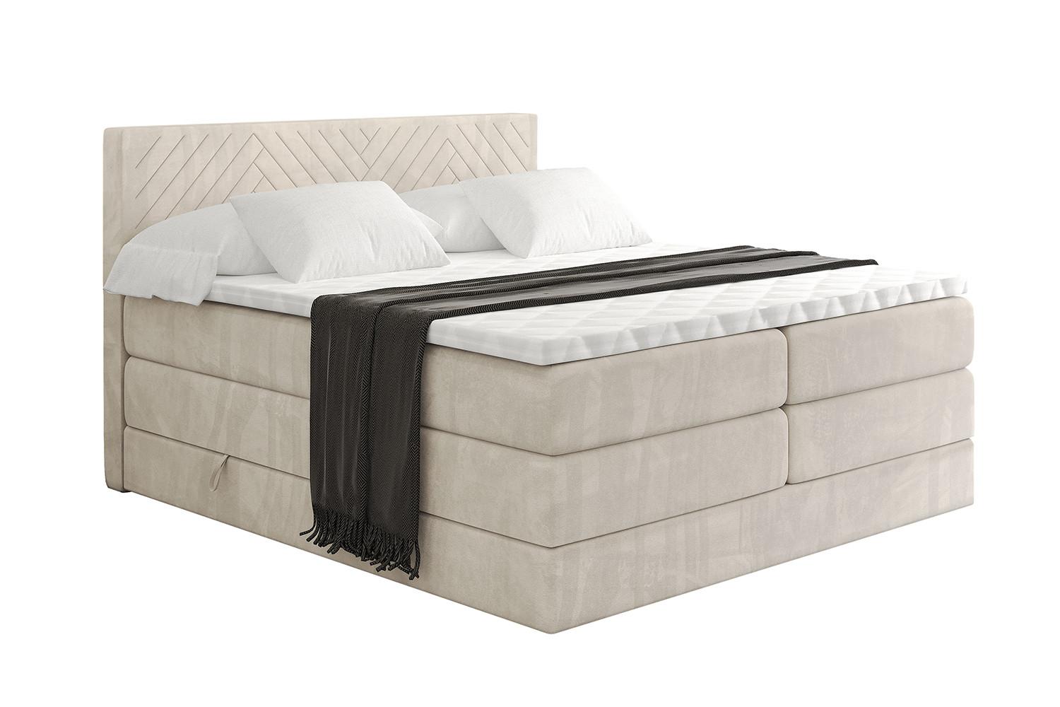 wohnli-moebel-suche-800001729663 Wohnli Möbelsuche - BOXSPRINGBETT mit Matratze H3|H4 und Lattenrost - VEXA KING-120x200 - Beige Casablanca