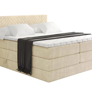 wohnli-moebel-suche-800001729669 Wohnli Möbelsuche - BOXSPRINGBETT mit Matratze H3|H4 und Lattenrost - VEXA KING-200x200 - Beige Monolith