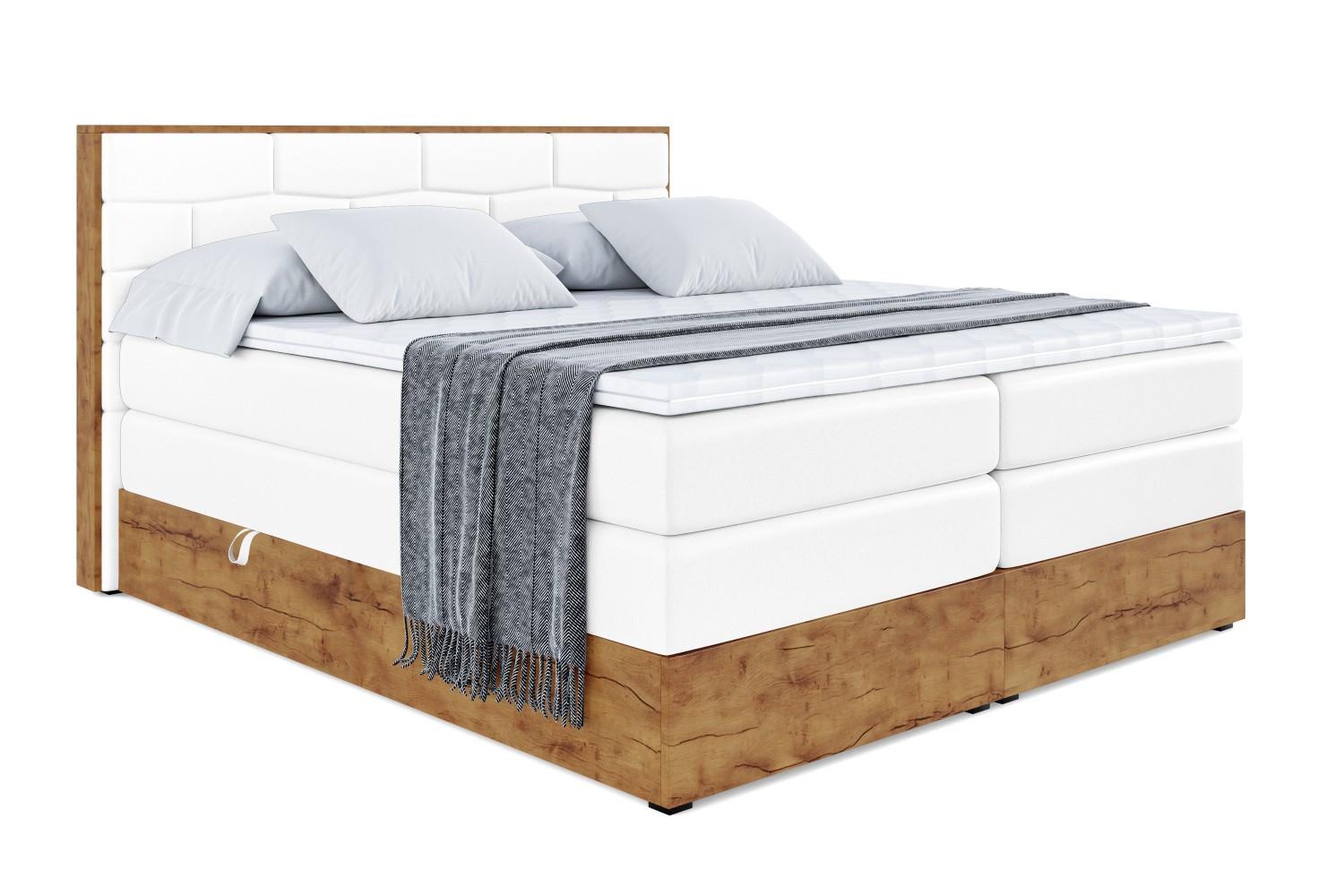 Wohnli Möbelsuche - BOXSPRINGBETT mit Matratze H3|H4 und Lattenrost - LOLLI8 KING-180x200 - Weiß