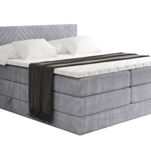 wohnli-moebel-suche-800001729681 Wohnli Möbelsuche - BOXSPRINGBETT mit Matratze H3|H4 und Lattenrost - VEXA KING-120x200 - Grau Monolith