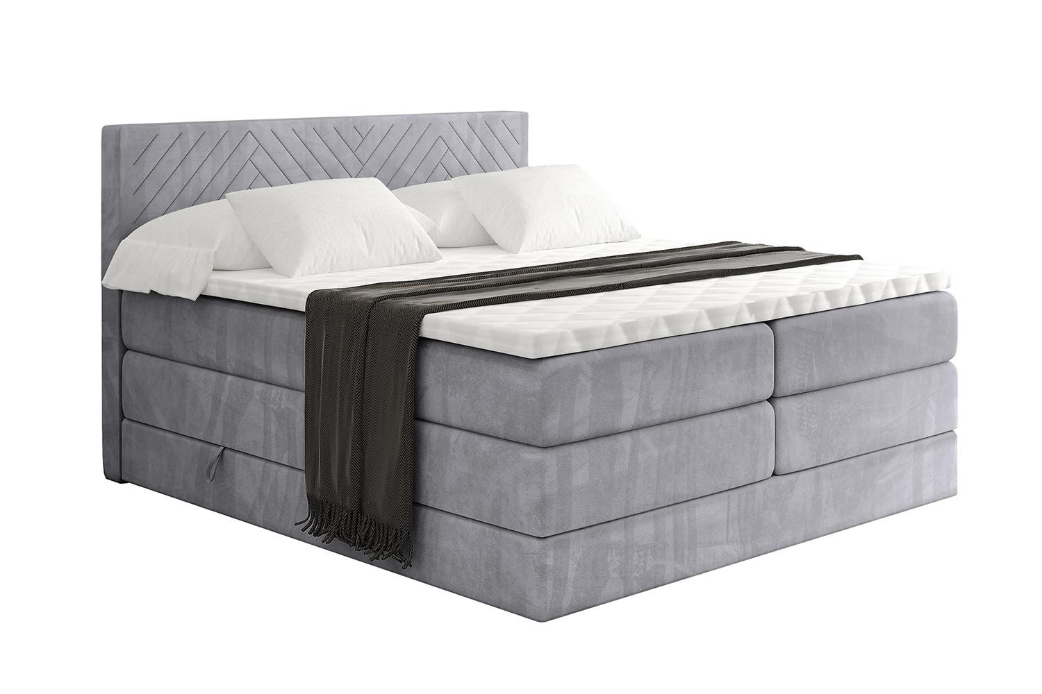 wohnli-moebel-suche-800001729681 Wohnli Möbelsuche - BOXSPRINGBETT mit Matratze H3|H4 und Lattenrost - VEXA KING-120x200 - Grau Monolith