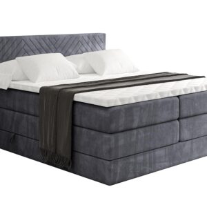 wohnli-moebel-suche-800001729689 Wohnli Möbelsuche - BOXSPRINGBETT mit Matratze H3|H4 und Lattenrost - VEXA KING-180x200 - Dunkelgrau Casablanca