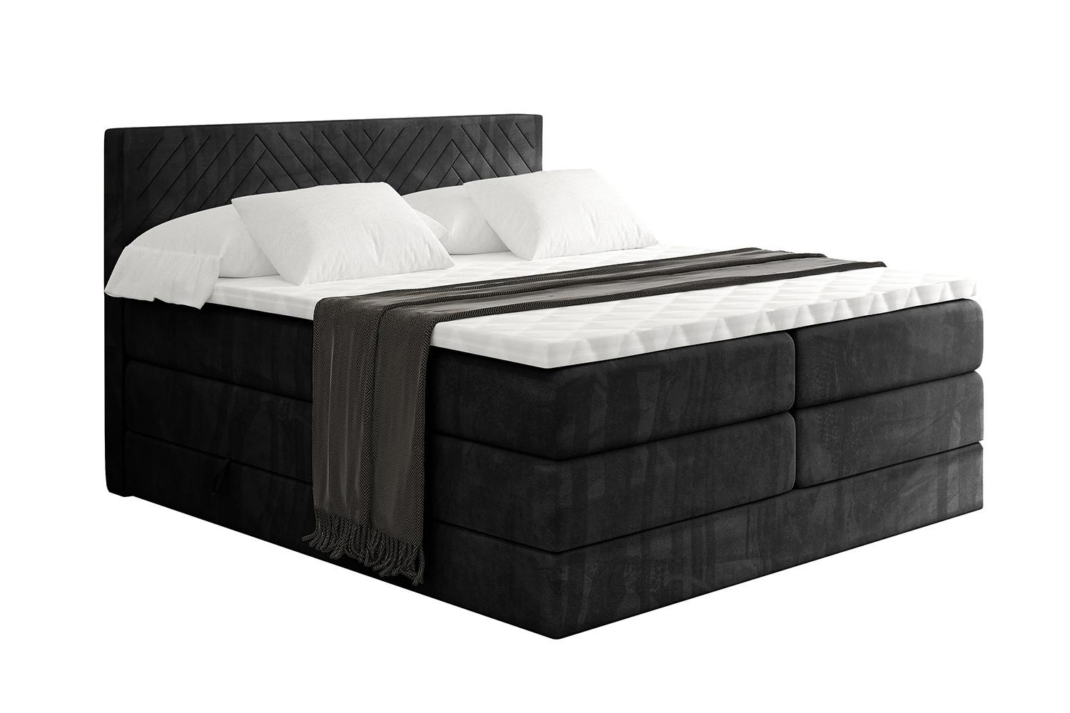 wohnli-moebel-suche-800001729694 Wohnli Möbelsuche - BOXSPRINGBETT mit Matratze H3|H4 und Lattenrost - VEXA KING-120x200 - Schwarz Casablanca