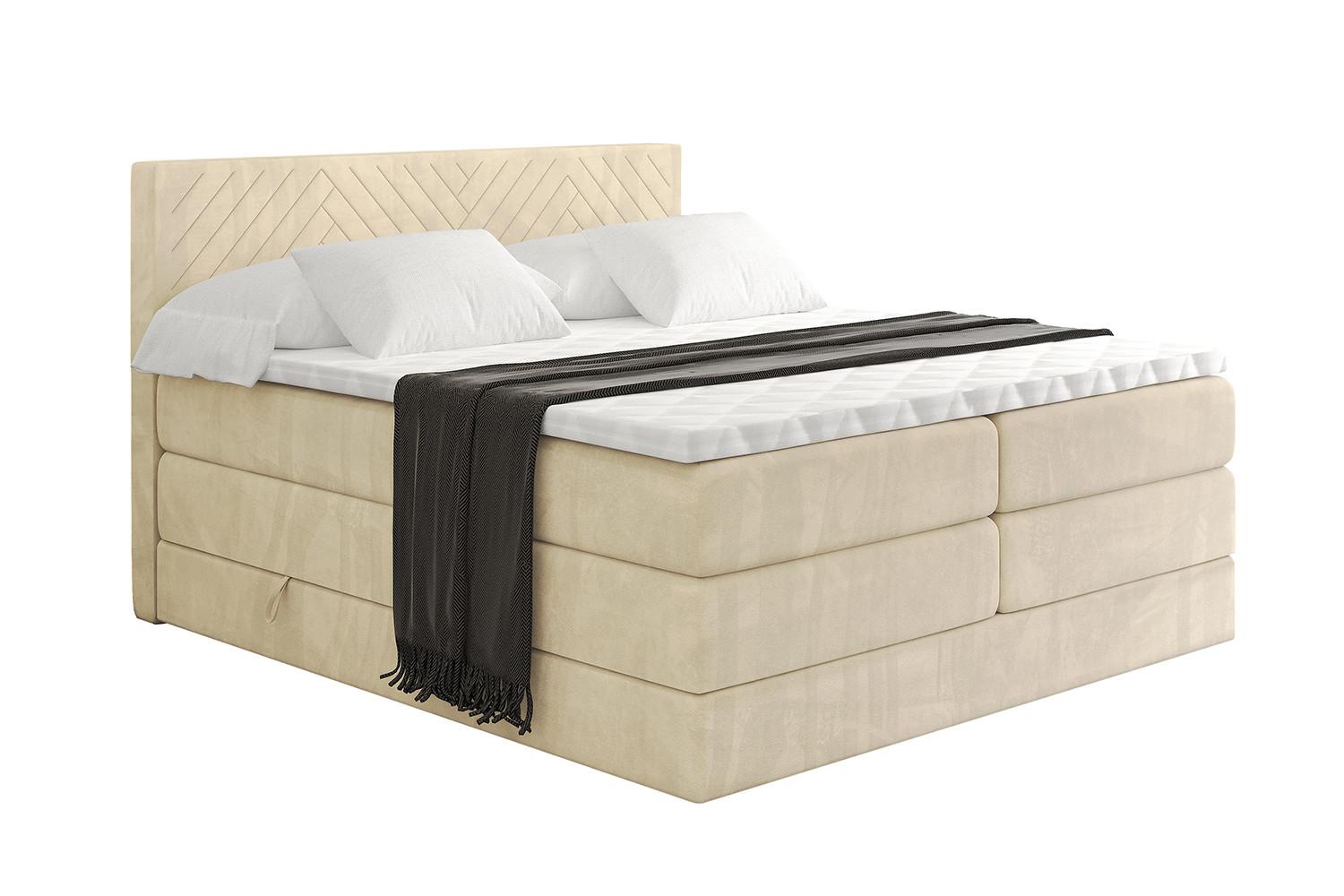 wohnli-moebel-suche-800001729695 Wohnli Möbelsuche - BOXSPRINGBETT mit Matratze H3|H4 und Lattenrost - VEXA KING-140x200 - Beige Monolith