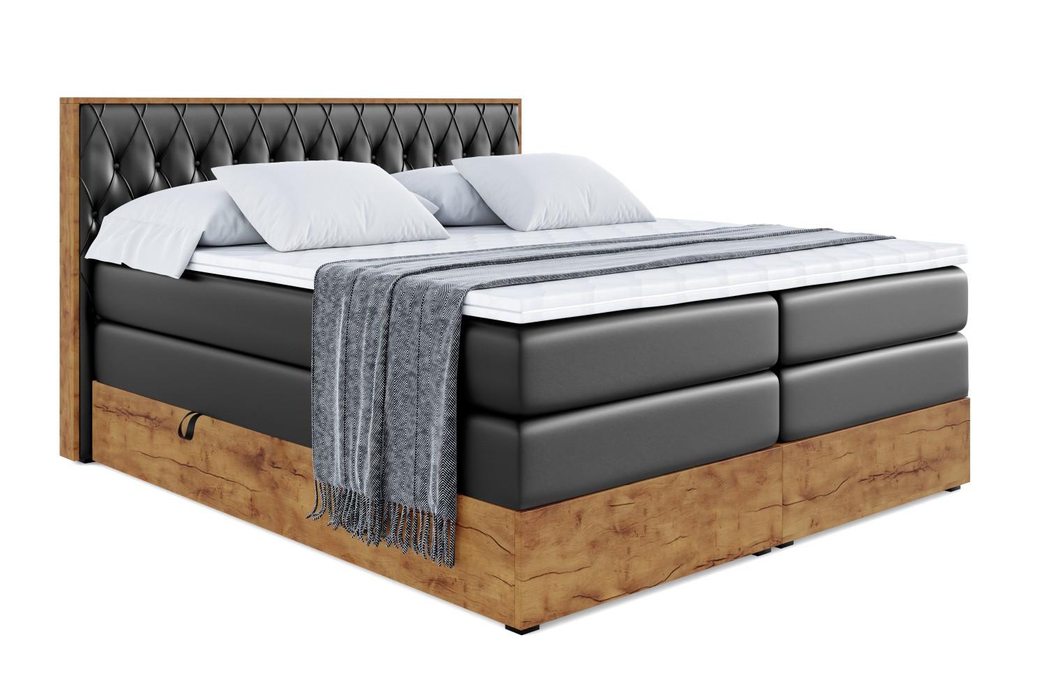 wohnli-moebel-suche-800001729711 Wohnli Möbelsuche - BOXSPRINGBETT mit Matratze H3|H4 und Lattenrost - LOLLI5 KING-200x200 - Schwarz