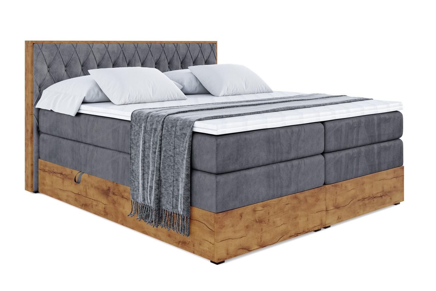 wohnli-moebel-suche-800001729721 Wohnli Möbelsuche - BOXSPRINGBETT mit Matratze H3|H4 und Lattenrost - LOLLI5 KING-200x200 - Dunkelgrau Casablanca
