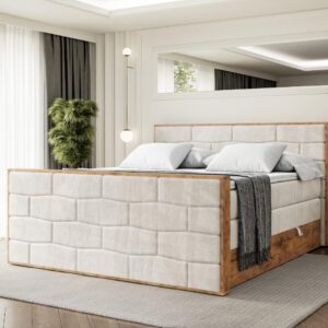 wohnli-moebel-suche-800001729799-1 BOXSPRINGBETT mit Matratze H3|H4 und Lattenrost - LOLLI8-Z KING-200x200 - Beige Casablanca Holzwerkstoff ALTDECOR Möbel > Betten > Boxspringbetten Beige
