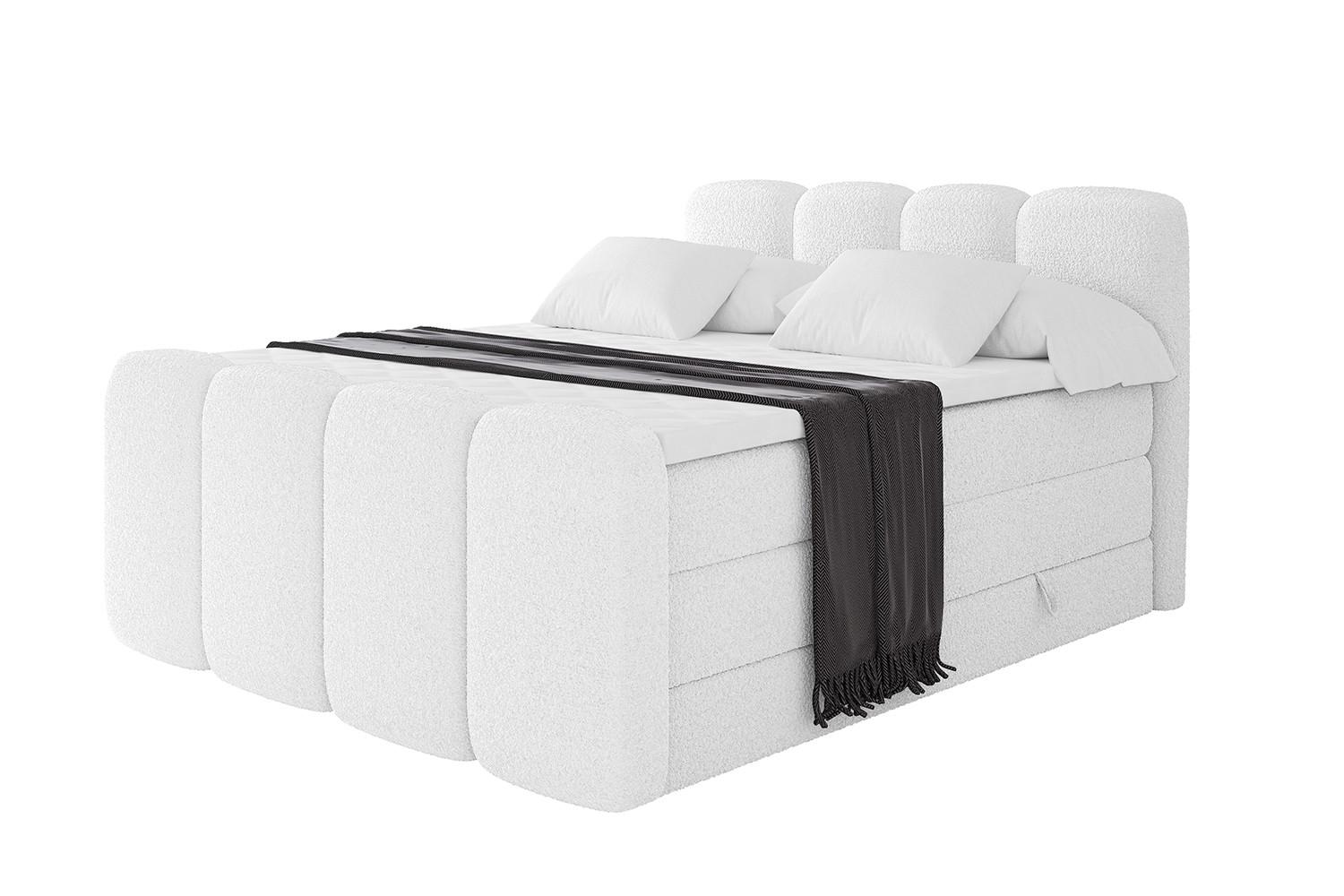 Wohnli Möbelsuche - BOXBETT mit Matratze H3|H4 und Lattenrost - NINA-Z KING - 140x200 cm - Weiß