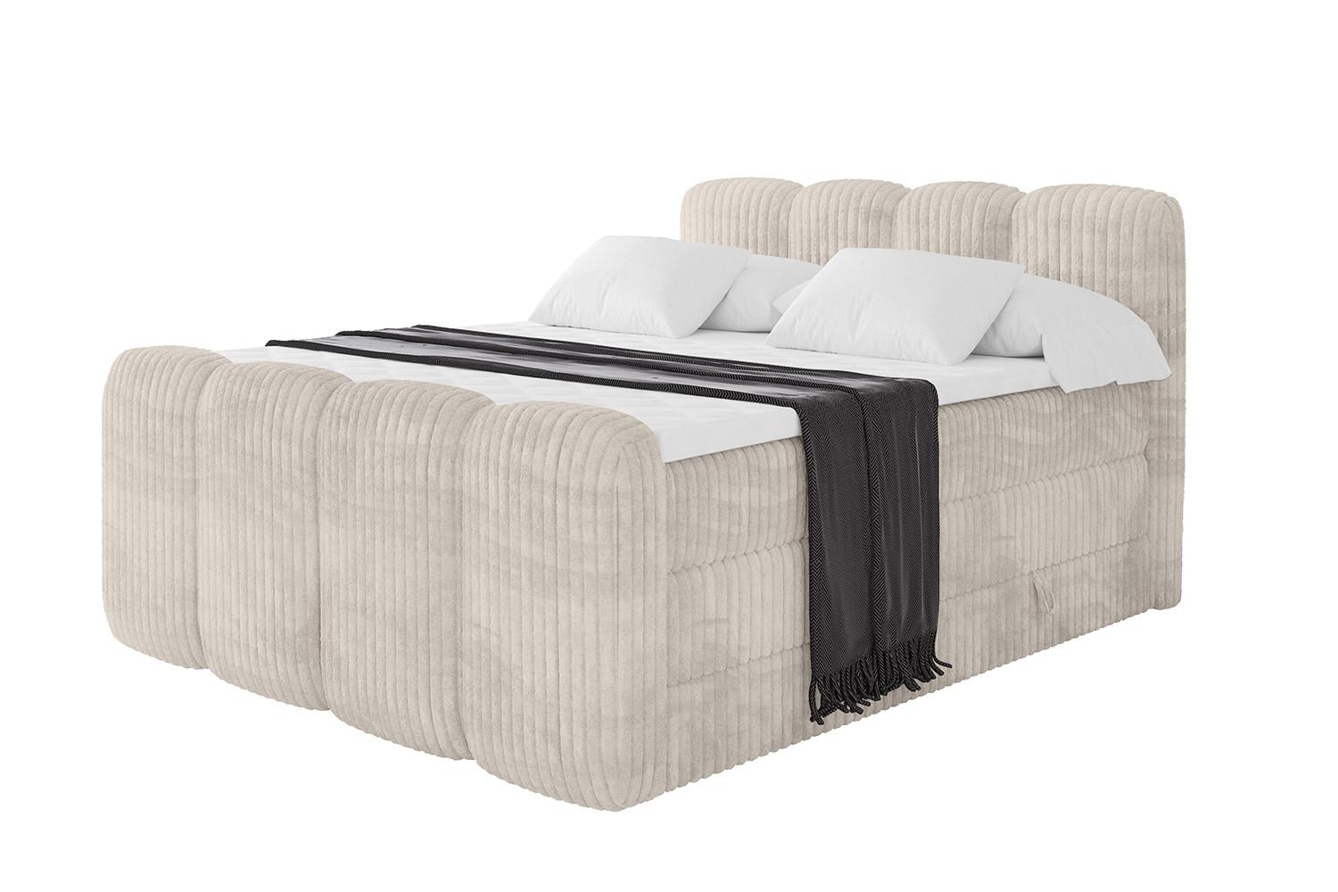 Wohnli Möbelsuche - BOXBETT mit Matratze H3|H4 und Lattenrost - NINA-Z KING - 180x200 cm - Creme