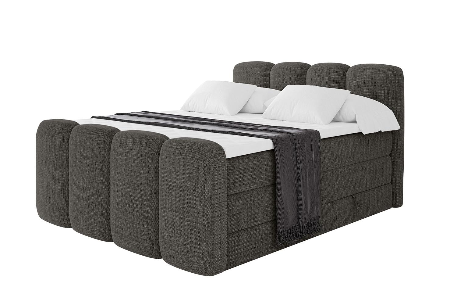Wohnli Möbelsuche - BOXBETT mit Matratze H3|H4 und Lattenrost - NINA-Z KING - 180x200 cm - Grau