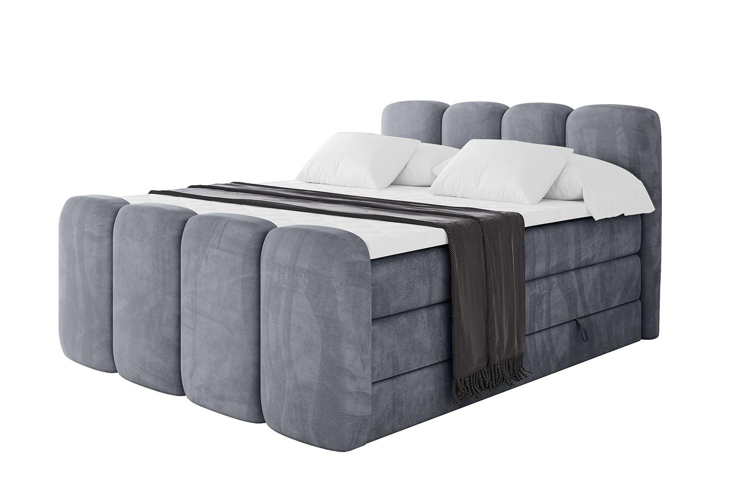 Wohnli Möbelsuche - BOXBETT mit Matratze H3|H4 und Lattenrost - NINA-Z KING - 140x200 cm - Grau
