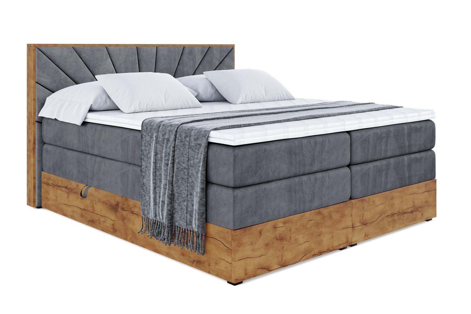 wohnli-moebel-suche-800001730029 Wohnli Möbelsuche - BOXSPRINGBETT mit Matratze H3|H4 und Lattenrost - LOLLI6 KING-140x200 - Dunkelgrau Casablanca