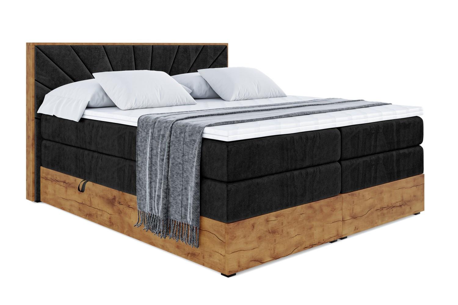wohnli-moebel-suche-800001730074 Wohnli Möbelsuche - BOXSPRINGBETT mit Matratze H3|H4 und Lattenrost - LOLLI6 KING-160x200 - Schwarz Casablanca