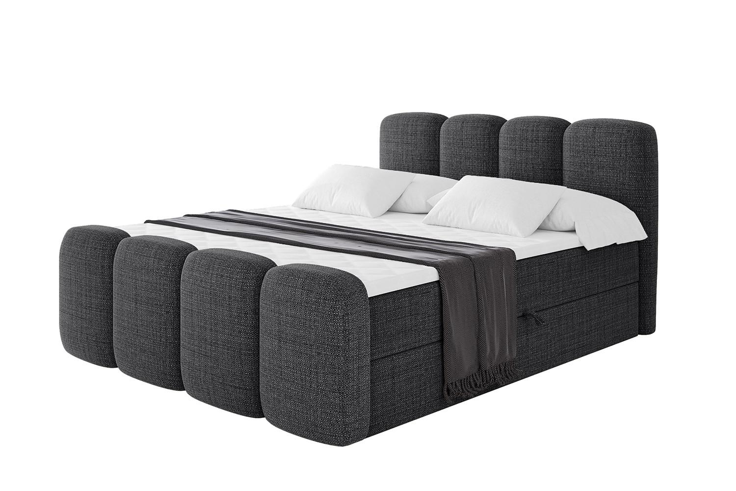 wohnli-moebel-suche-800001730081 Wohnli Möbelsuche - BOXBETT mit Matratze H4 und Lattenrost - NINA-Z - 160x200 cm - Schwarz