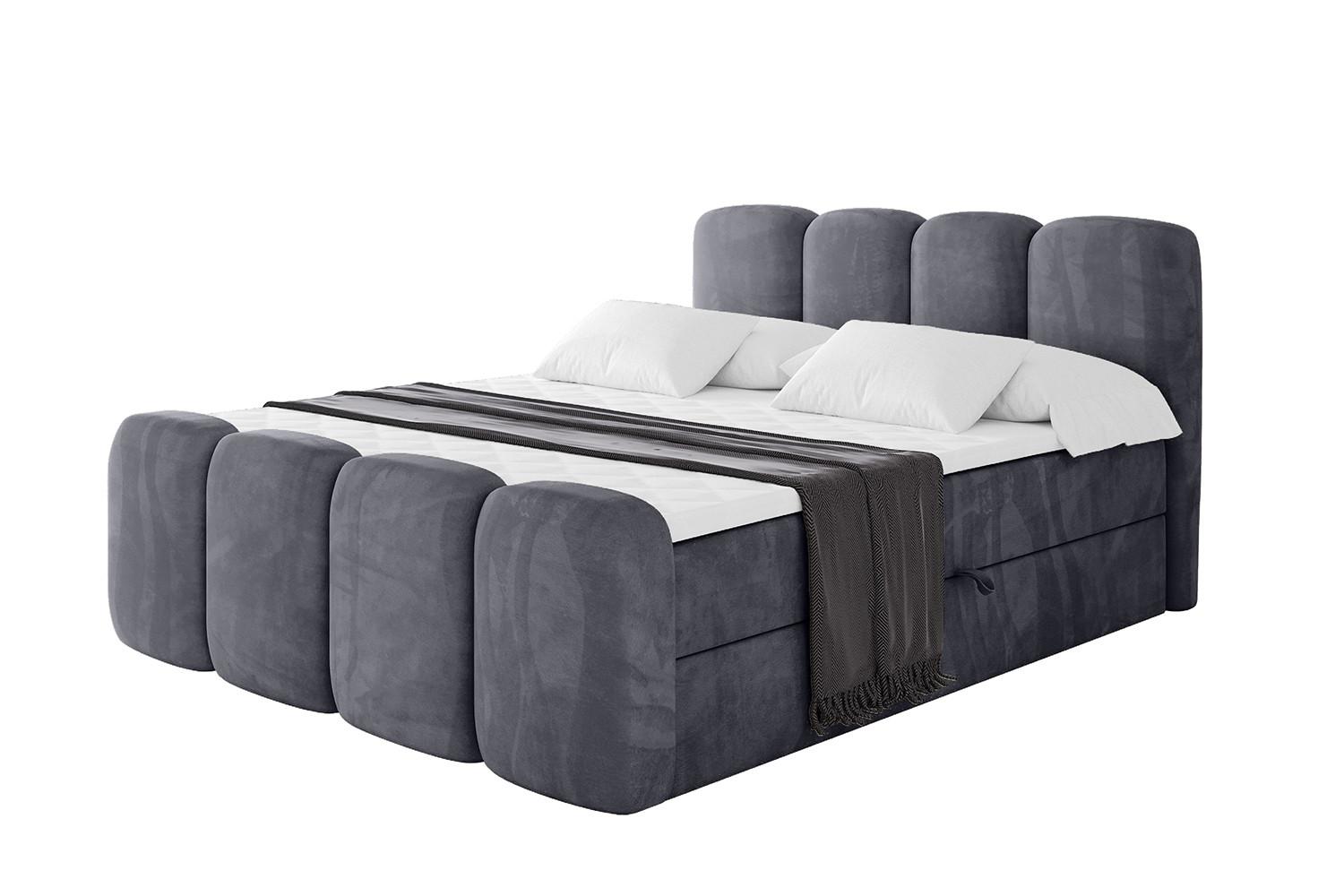 wohnli-moebel-suche-800001730085 Wohnli Möbelsuche - BOXBETT mit Matratze H4 und Lattenrost - NINA-Z - 160x200 cm - Dunkelgrau
