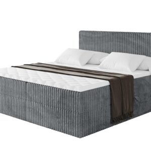wohnli-moebel-suche-800001730786 Wohnli Möbelsuche - BOXBETT mit Matratze H3 und Lattenrost - TOLO - 140x200 Cord - Dunkelgrau