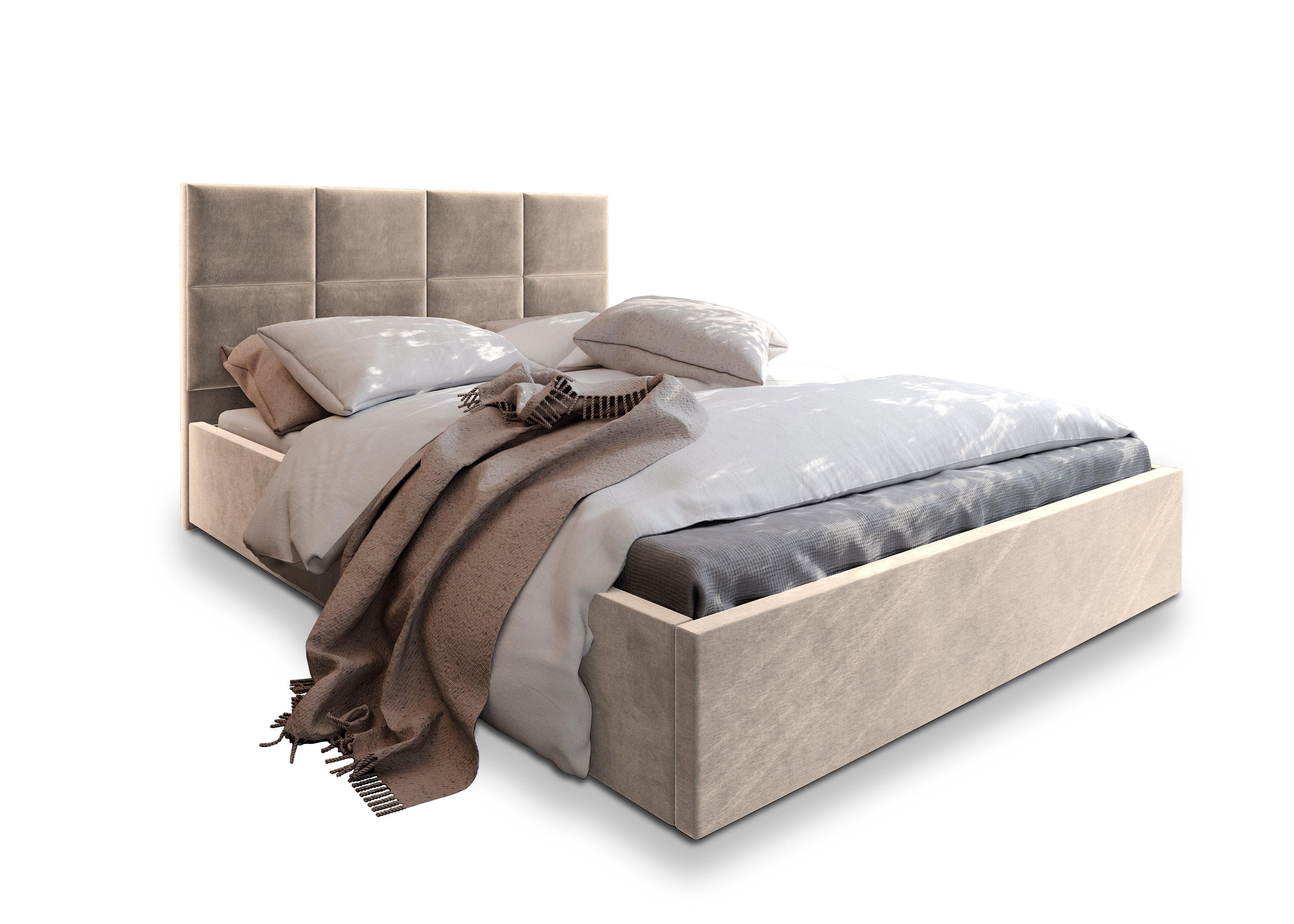 Wohnli Möbelsuche - POLSTERBETT LIMENA 120x200 cm mit Bettkästen - Beige
