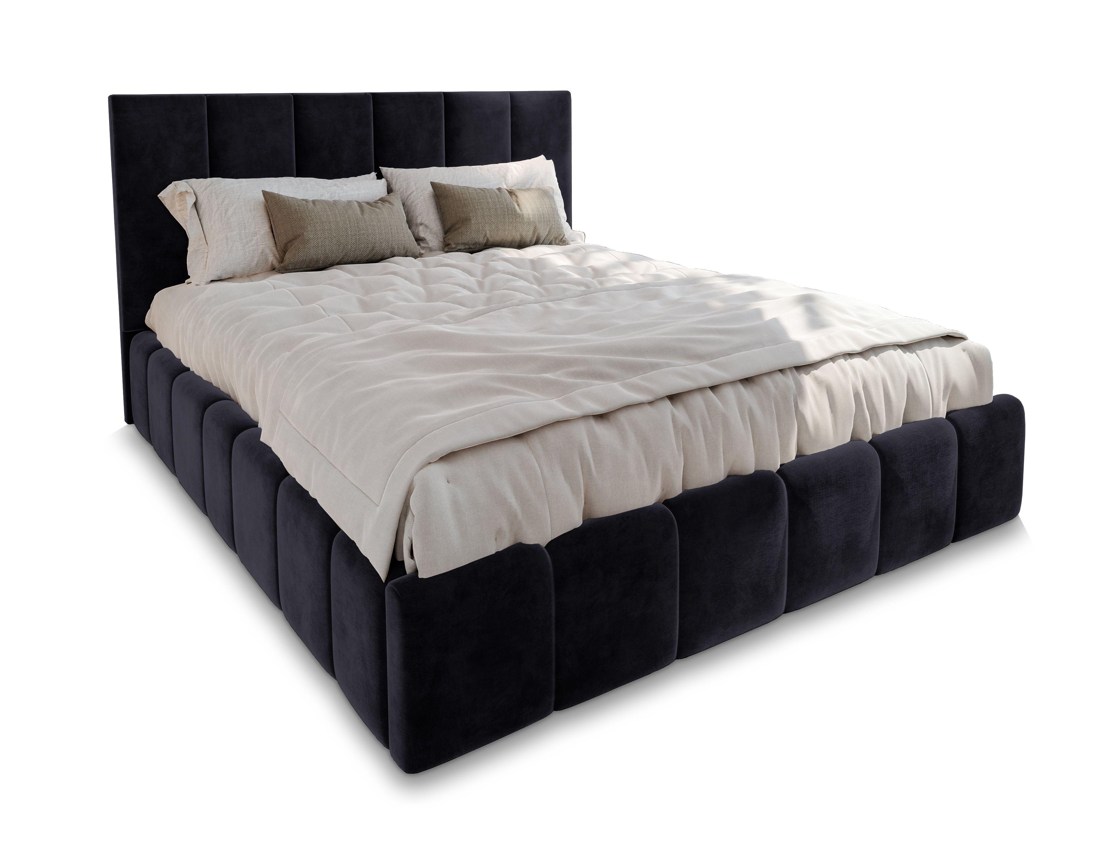 wohnli-moebel-suche-800001734797 Wohnli Möbelsuche - POLSTERBETT TARANTO 200x200 cm mit Bettkästen - Schwarz