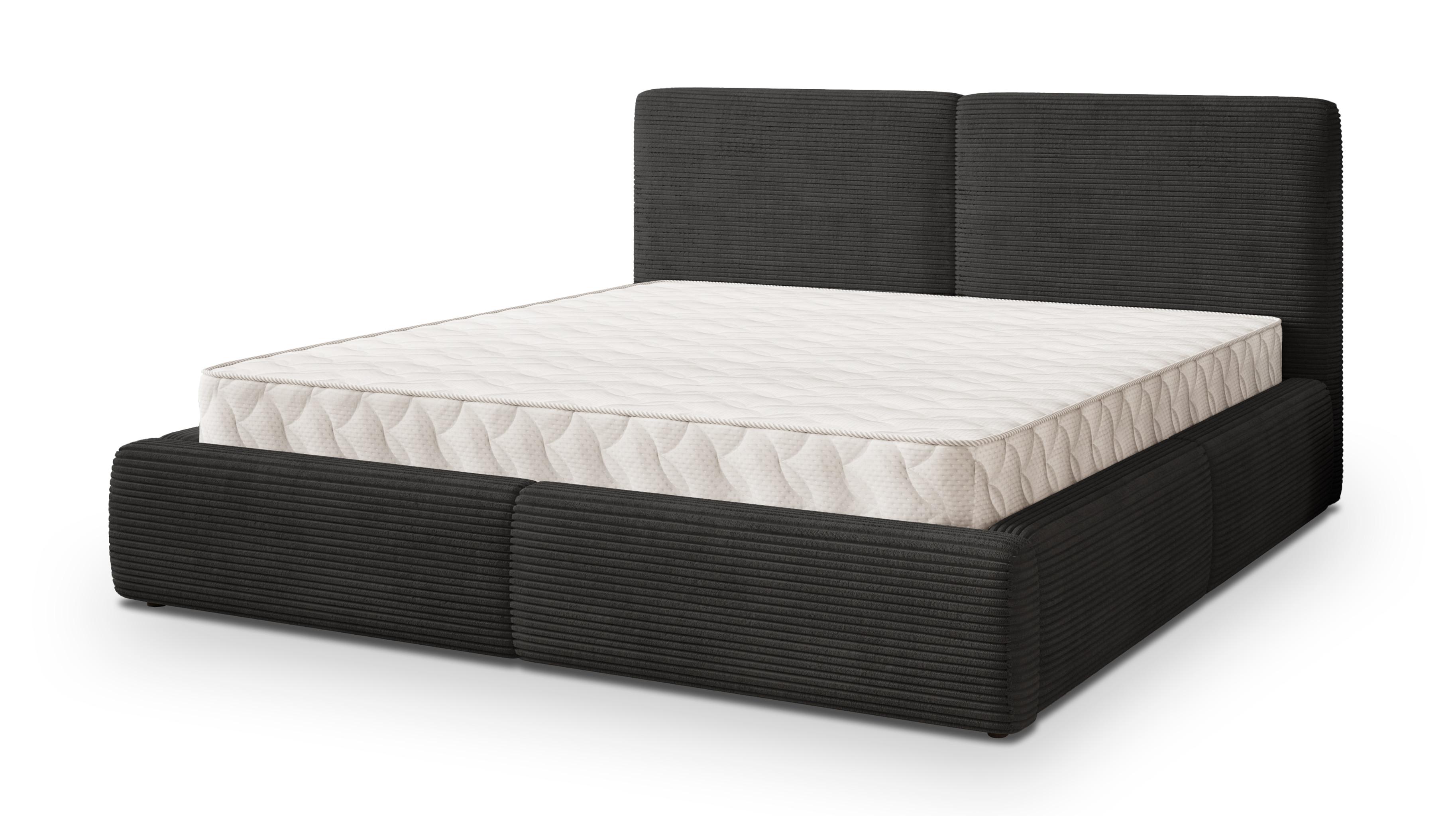 Wohnli Möbelsuche - POLSTERBETT FELURO P 120x200 cm mit Bettkästen - Schwarz