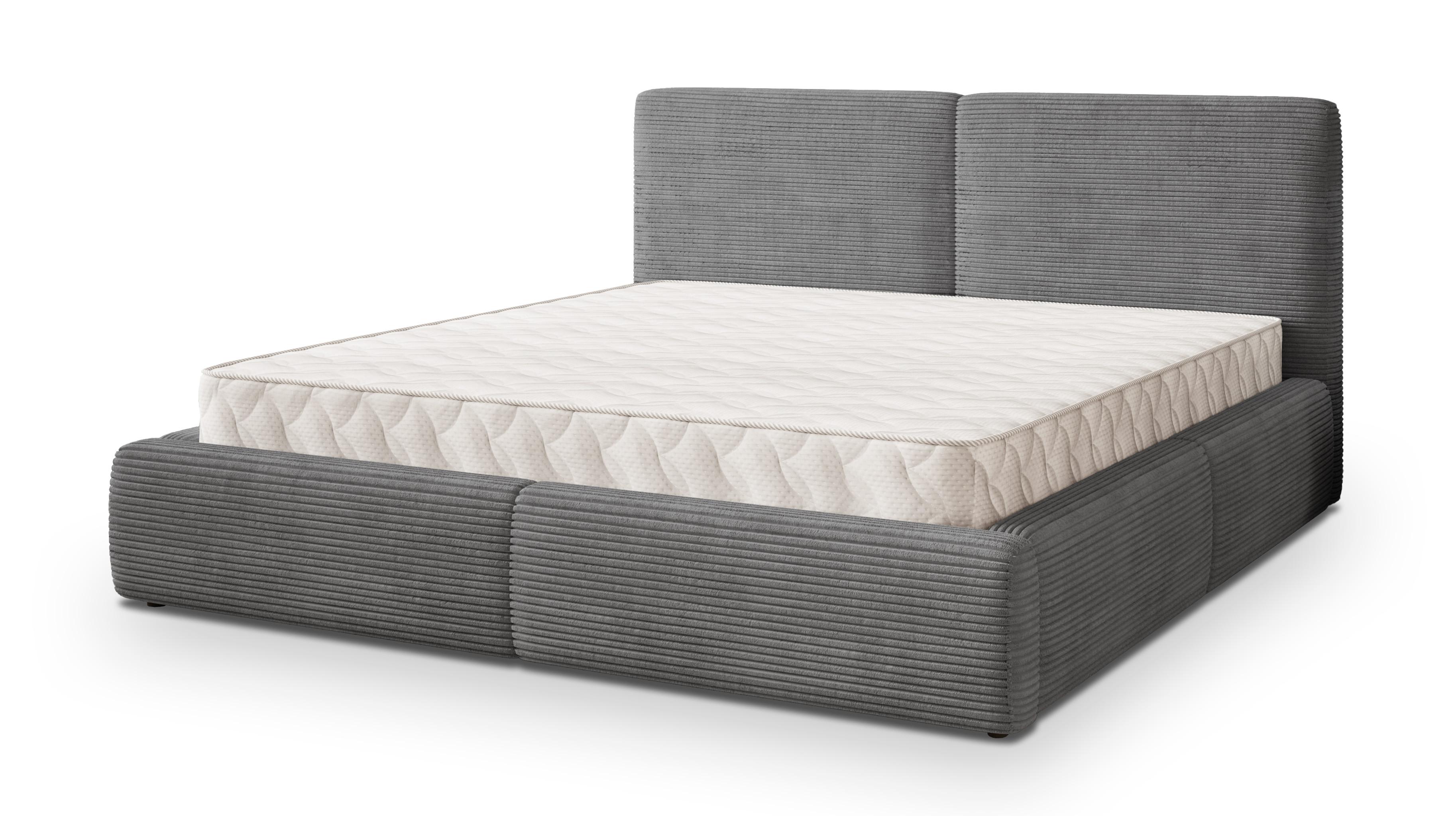 Wohnli Möbelsuche - POLSTERBETT FELURO P 120x200 cm mit Bettkästen - Grau
