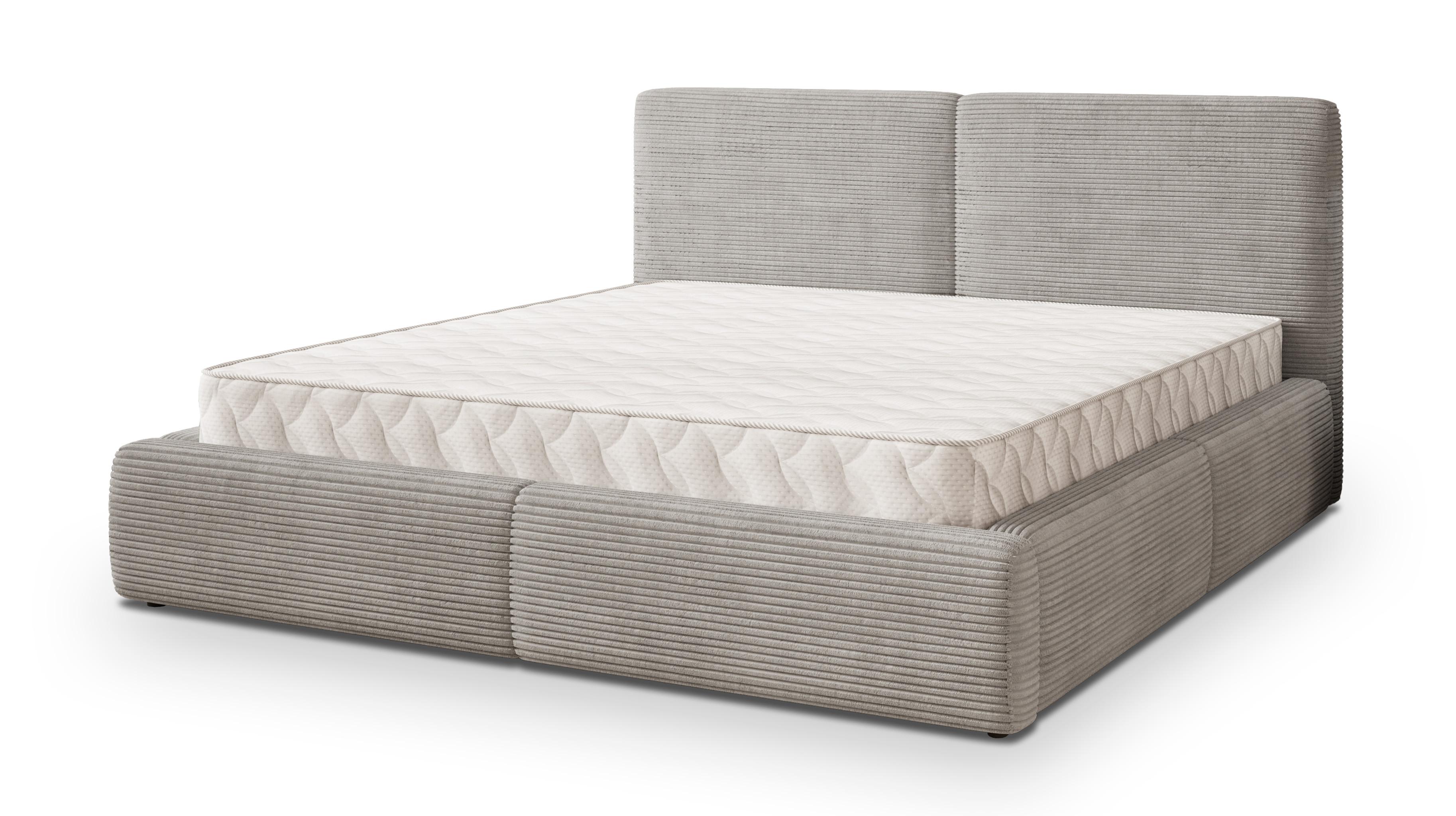 Wohnli Möbelsuche - POLSTERBETT FELURO P 120x200 cm mit Bettkästen - Hellgrau