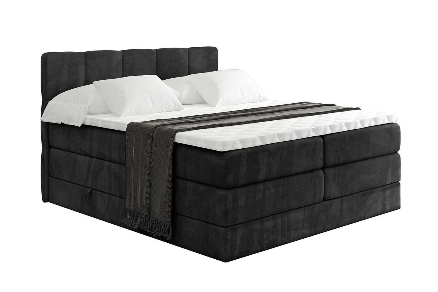 wohnli-moebel-suche-800001740193 Wohnli Möbelsuche - BOXSPRINGBETT mit Matratze H3|H4 und Lattenrost - LIRO KING-140x200 - Schwarz Casablanca