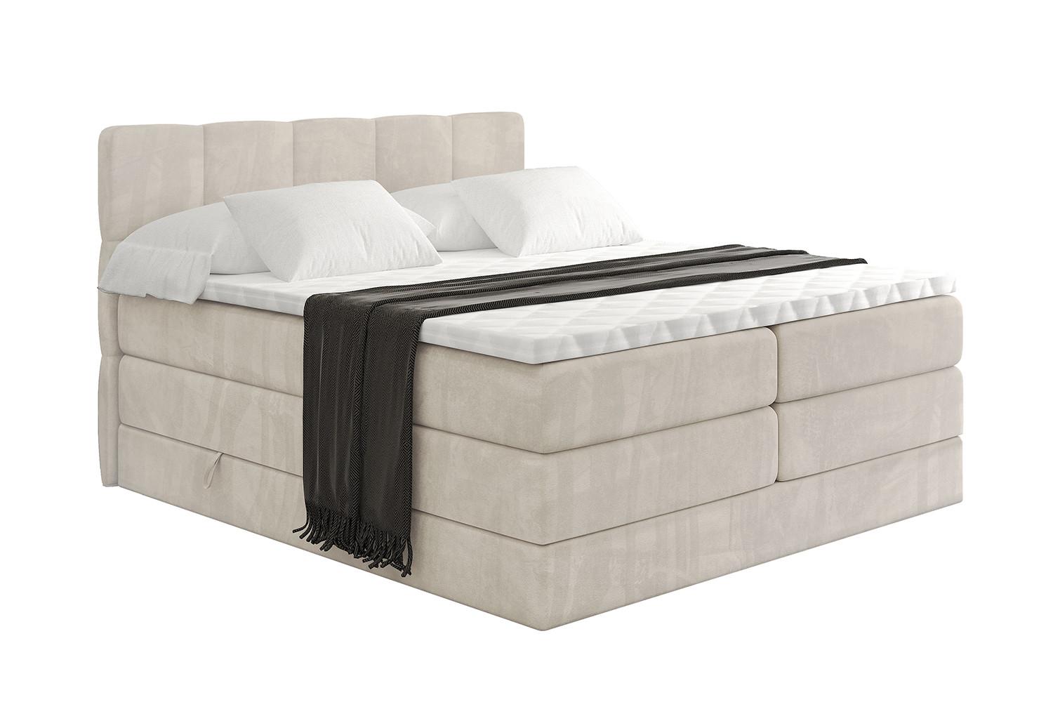 wohnli-moebel-suche-800001740201 Wohnli Möbelsuche - BOXSPRINGBETT mit Matratze H3|H4 und Lattenrost - LIRO KING-200x200 - Beige Casablanca