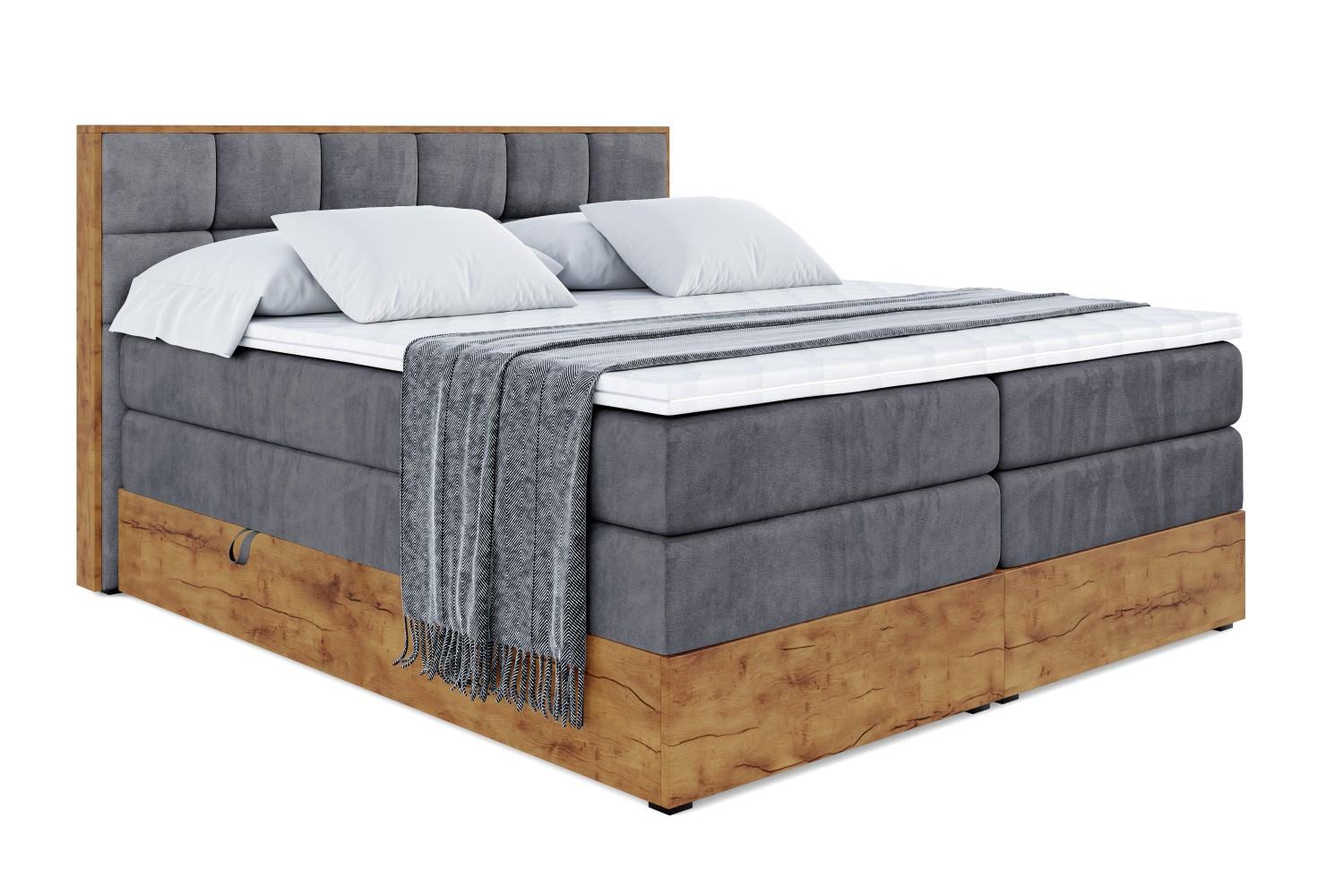 wohnli-moebel-suche-800001740627 Wohnli Möbelsuche - BOXSPRINGBETT mit Matratze H3|H4 und Lattenrost - LOLLI2 KING-180x200 - Dunkelgrau Casablanca