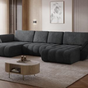 wohnli-moebel-suche-800001749216-1 WOHNLANDSCHAFT Faro U Textil MIRJAN24 Möbel > Sofas & Couches > Wohnlandschaften > Wohnlandschaften U-Form Grau