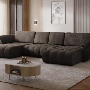 wohnli-moebel-suche-800001749222-1 WOHNLANDSCHAFT Faro U Textil MIRJAN24 Möbel > Sofas & Couches > Wohnlandschaften > Wohnlandschaften U-Form Braun