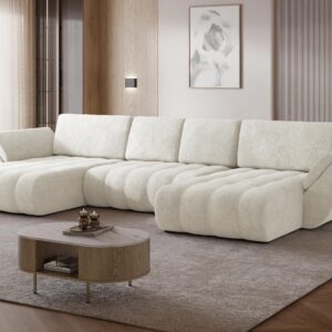 wohnli-moebel-suche-800001749235-1 WOHNLANDSCHAFT Faro U Textil MIRJAN24 Möbel > Sofas & Couches > Wohnlandschaften > Wohnlandschaften U-Form Weiß