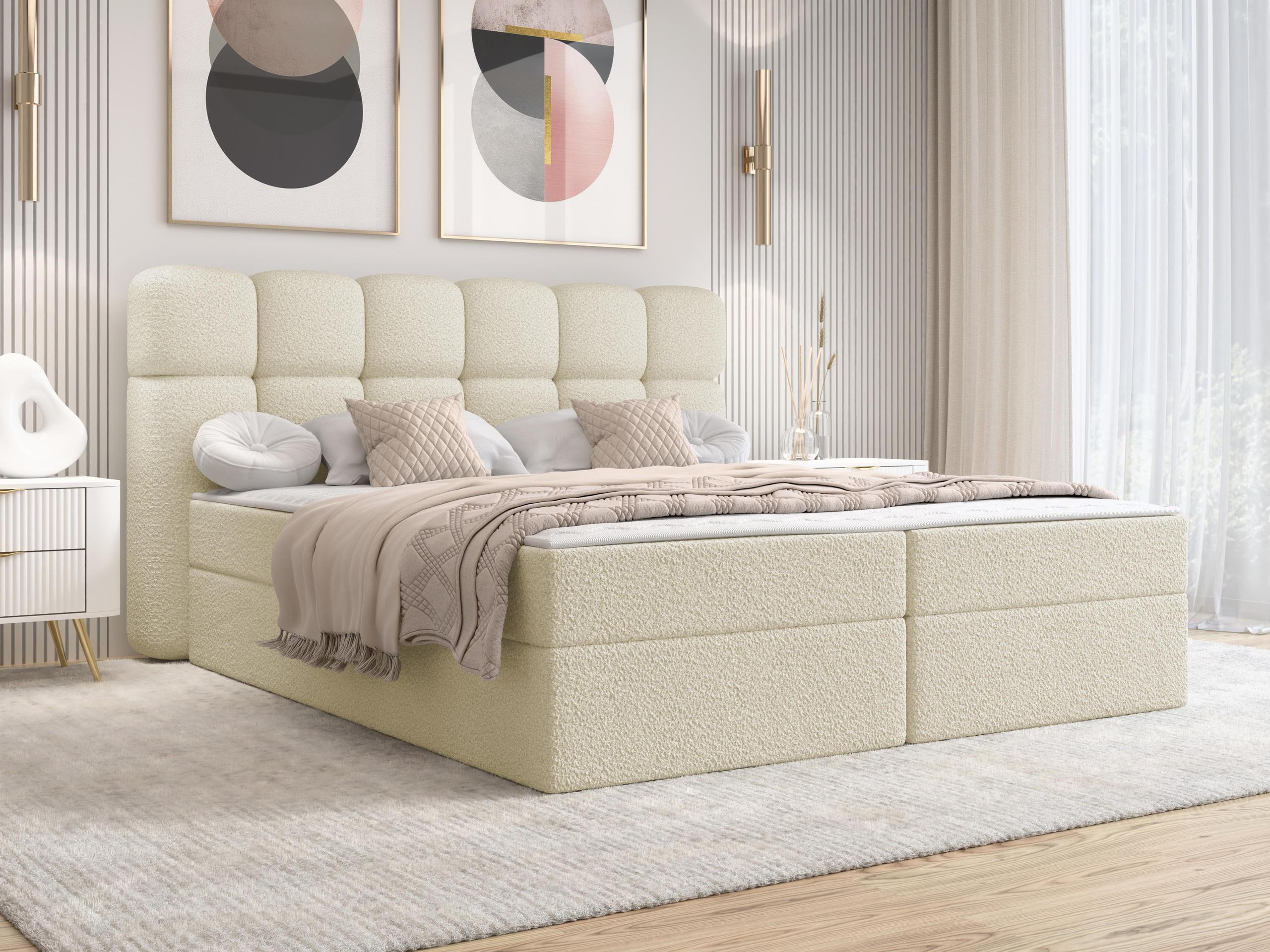 BOXBETT Softi 2 Boucle - H3 Textil MIRJAN24 Möbel > Betten > Boxspringbetten Braun
